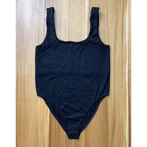 A New Day Womens Black Scoop Neck Bodysuit Stretch Lightweight Snap Closure XL
